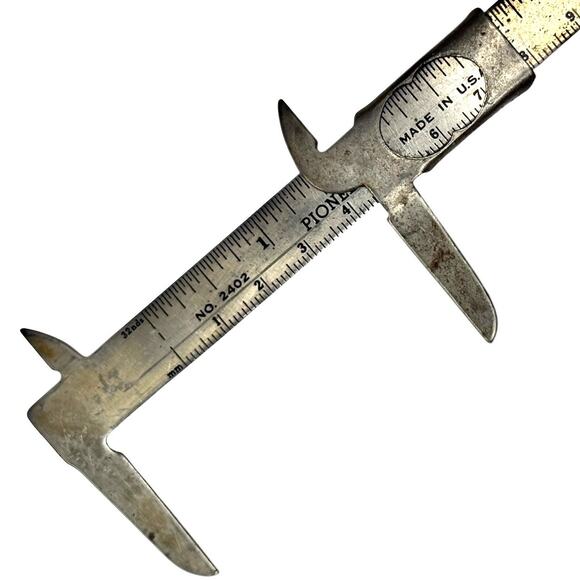 Vintage PIONEER No. 2402 Draftsman Machinist Sliding Caliper Measurement Ruler - Picture 6 of 6